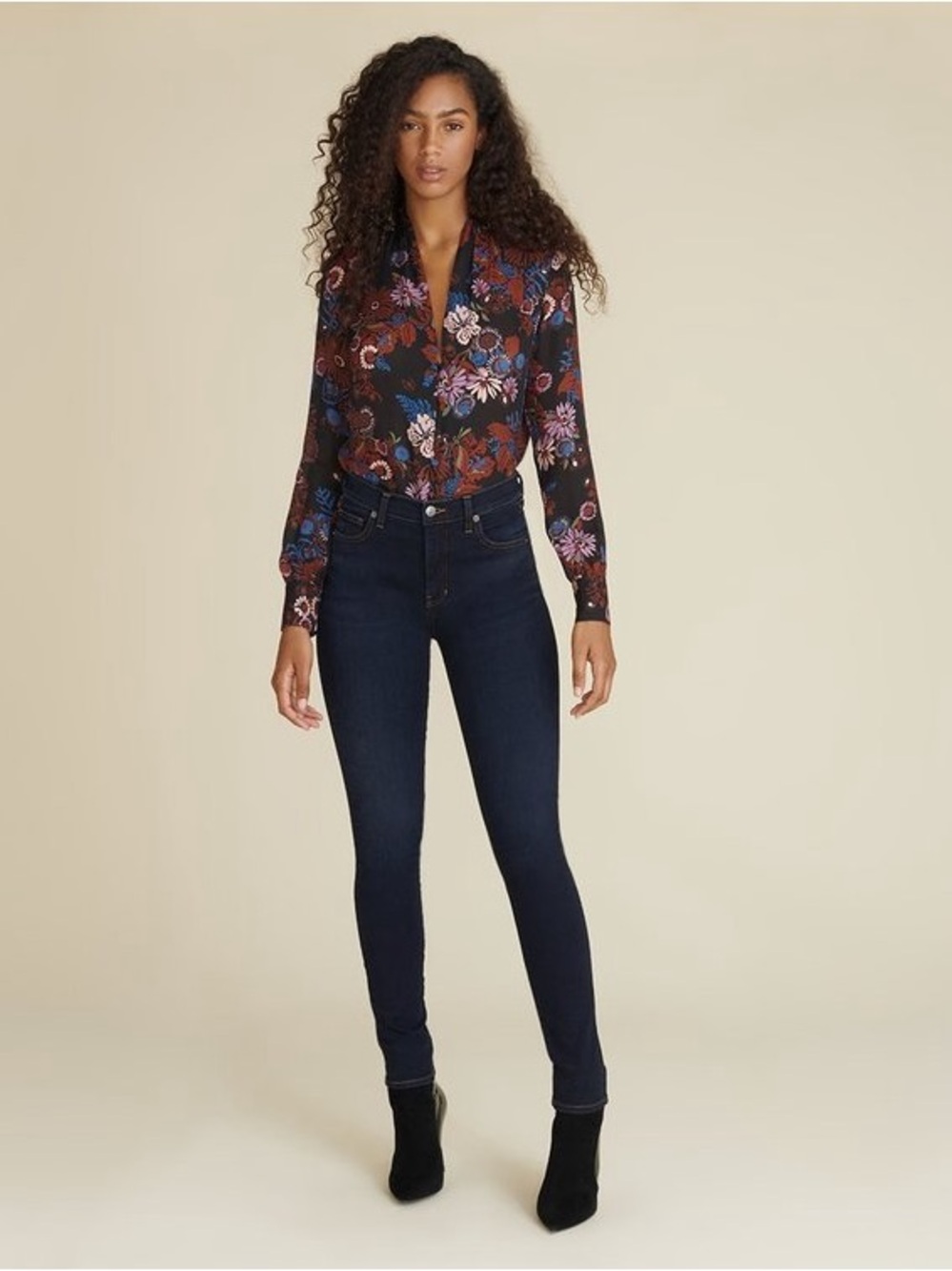 Veronica Beard Angelica Blouse Black Multi - Picture 2 of 6